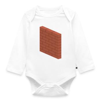 Brick Wall - Construction Masonry Building Mason - Organic Longsleeve Baby Bodysuit - white - Front