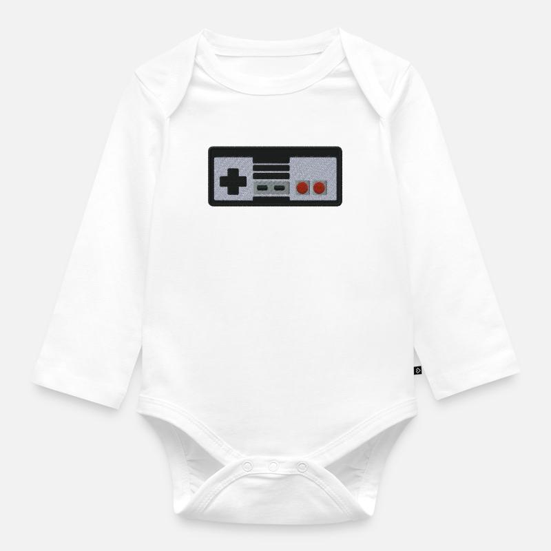 Gamepad - Baby Bio-Langarm-Body - Weiß