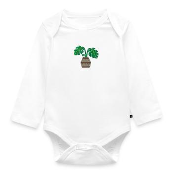 Plante en pot 1 - Body Bébé bio manches longues - blanc - Devant