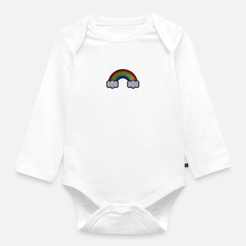 Rainbow - Baby Bio-Langarm-Body - Weiß