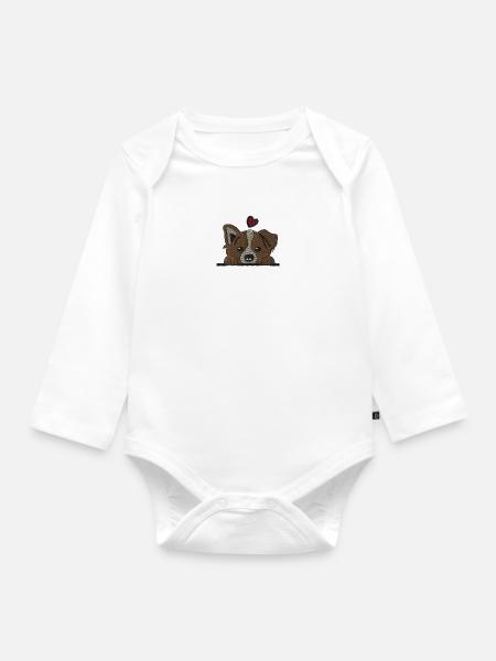 Hund Liebe - Baby Bio-Langarm-Body - Weiß