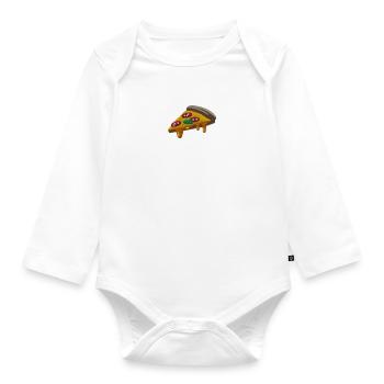 Pizza - Baby Bio-Langarm-Body - Weiß - Vorne