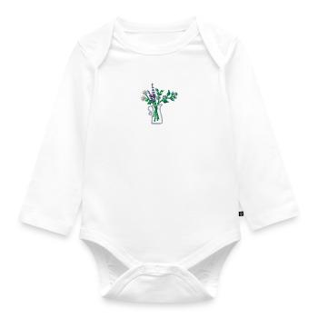 Flower vase - Organic Longsleeve Baby Bodysuit - white - Front