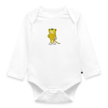Janosch Kleiner Tiger Stick - Baby Bio-Langarm-Body - Weiß - Vorne