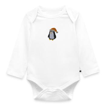 Pingouin de Noël - Body Bébé bio manches longues - blanc - Devant