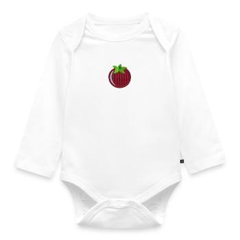 Tomate brodée - Body Bébé bio manches longues - blanc - Devant