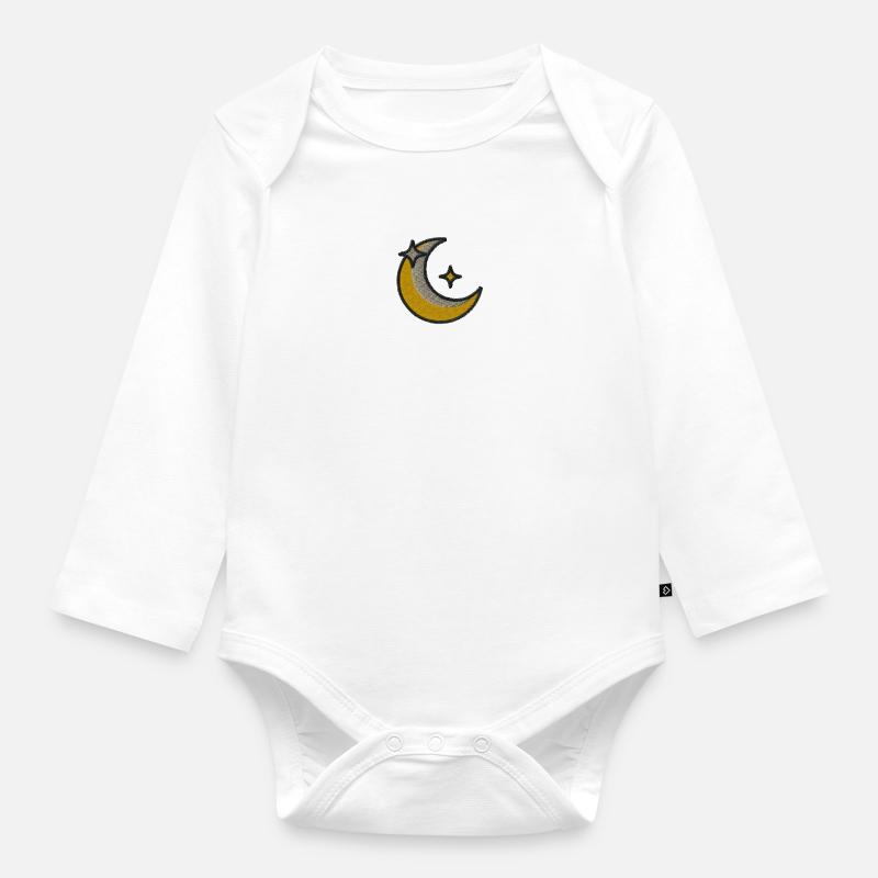 Lune - Body Bébé bio manches longues - blanc