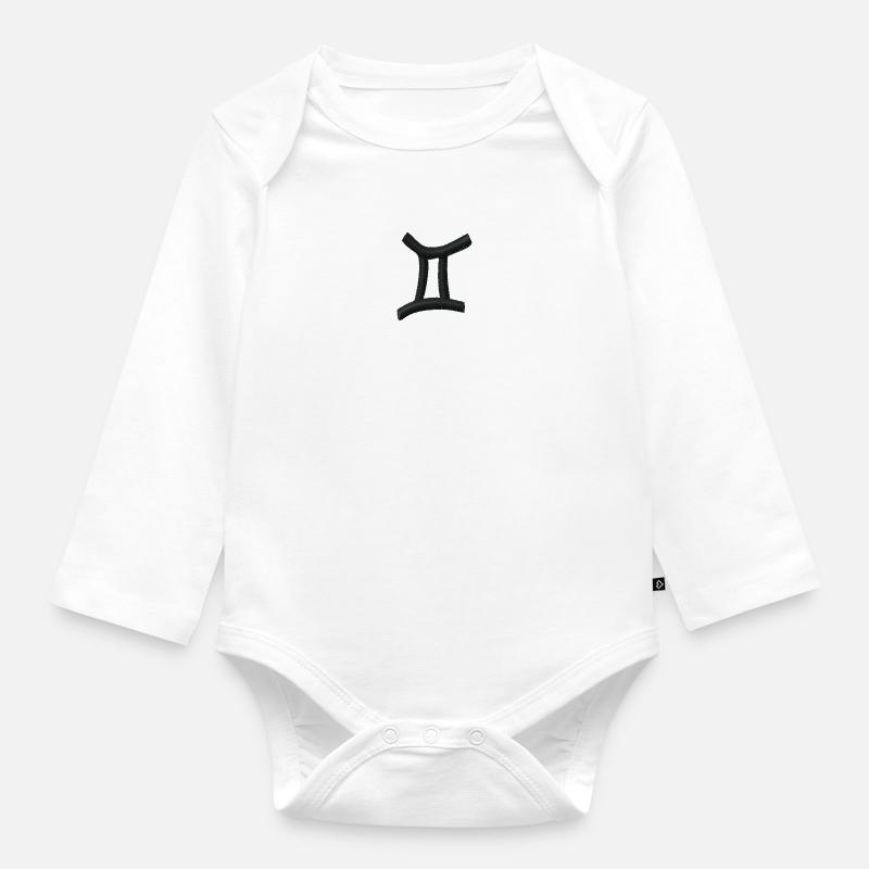 Gémeaux - Body Bébé bio manches longues - blanc