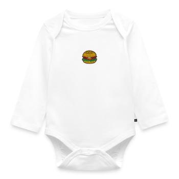Burger 1 - Body Bébé bio manches longues - blanc - Devant