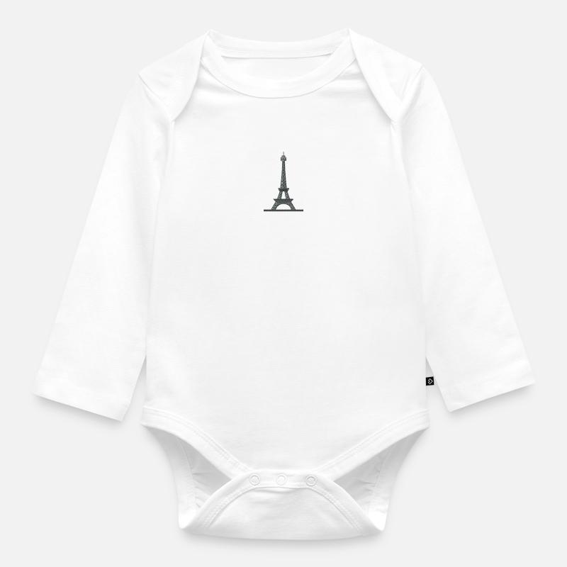 Tour Eiffel - Body Bébé bio manches longues - blanc