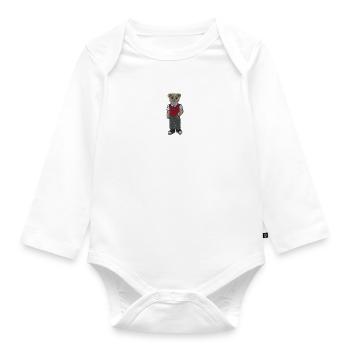 Ours en peluche 10 - Body Bébé bio manches longues - blanc - Devant