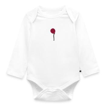 Ballon brodé - Body Bébé bio manches longues - blanc - Devant