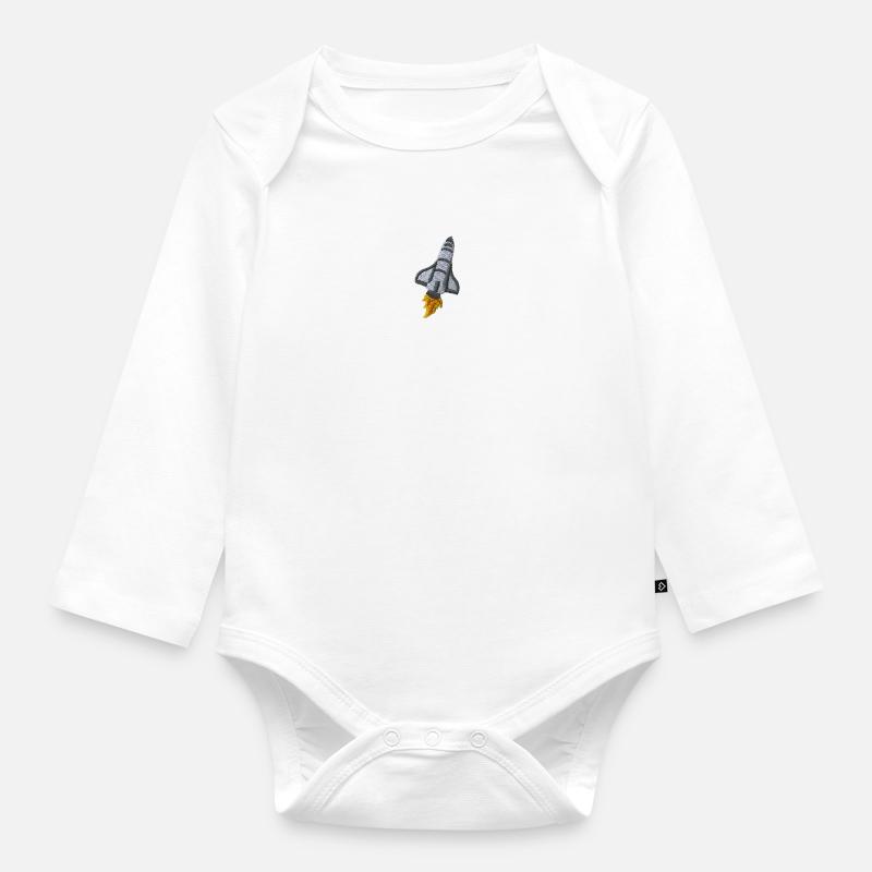 Space shuttle - Baby Bio-Langarm-Body - Weiß