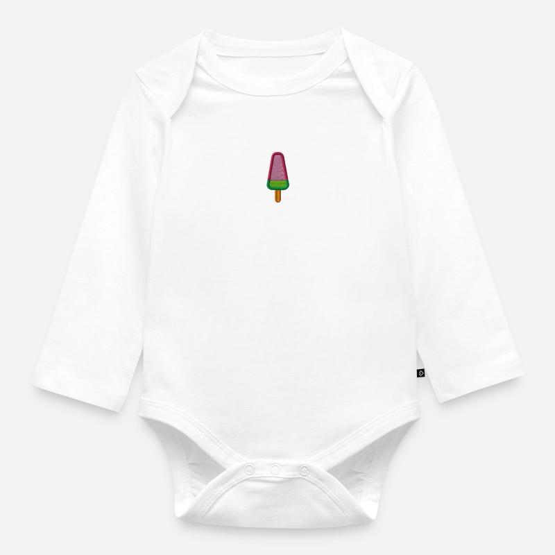 Popsicles - Body Bébé bio manches longues - blanc