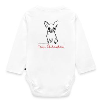 Team Chihuahua - Baby Bio-Langarm-Body - Weiß - Hinten