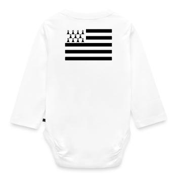 Gwenn Ha Du (Black) - Organic Longsleeve Baby Bodysuit - white - Back