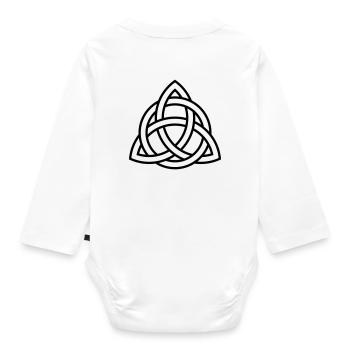 Triquetra | Geschenkidee | Symbol - Baby Bio-Langarm-Body - Weiß - Hinten