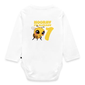 Abeille Anniversaire Abeille - Hourra j’ai déjà 1 an - Body Bébé bio manches longues - blanc - Dos