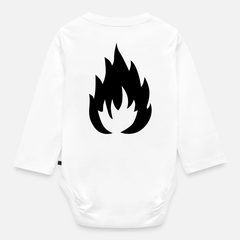 Flamme - Baby Bio-Langarm-Body - Weiß