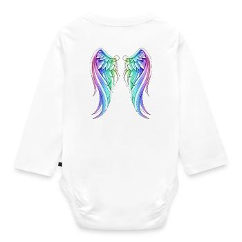 Unicorn Wings lustige Geschenkidee Einhorn Mädchen - Baby Bio-Langarm-Body - Weiß - Hinten
