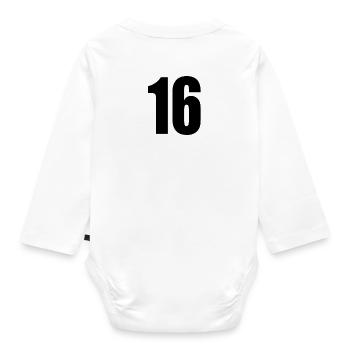 Numéro 16 numéro seize maillot numéro de football - Body Bébé bio manches longues - blanc - Dos