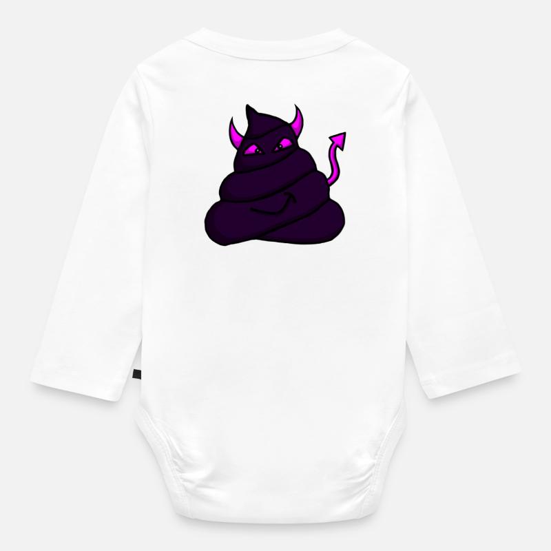 Devil-Heap-purple - Organic Longsleeve Baby Bodysuit - white