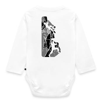 cracks scratches cool night moon sun evening team paa - Organic Longsleeve Baby Bodysuit - white - Back