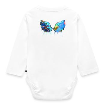 ailes d’ange, ailes, aquarelle, colorée, ailes d’ange - Body Bébé bio manches longues - blanc - Dos
