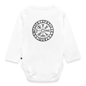 Vegvisir Symbol | Geschenkidee für Geburtstage - Baby Bio-Langarm-Body - Weiß - Hinten