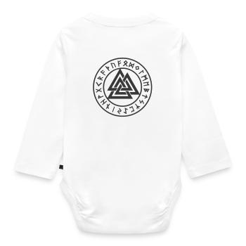 Valknut Symbol | Geschenkidee für Geburtstage - Baby Bio-Langarm-Body - Weiß - Hinten