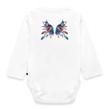ailes d’ange, ailes, ailes d’ange, plumes, plumes - Body Bébé bio manches longues - blanc - Dos