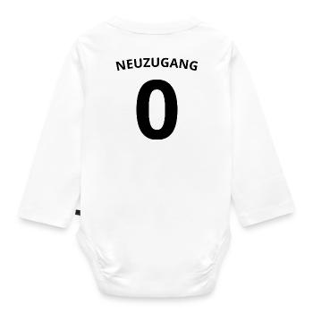 Baby Neuzugang - Geschenk zur Geburt - Baby Bio-Langarm-Body - Weiß - Hinten