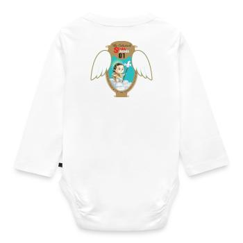 Jesus Classic Baby Schild - Baby Bio-Langarm-Body - Weiß - Hinten