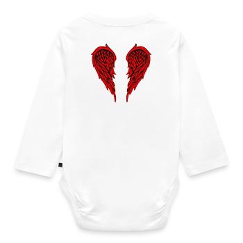 Wings Red - Organic Longsleeve Baby Bodysuit - white - Back