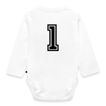Number one - Organic Longsleeve Baby Bodysuit - white - Back