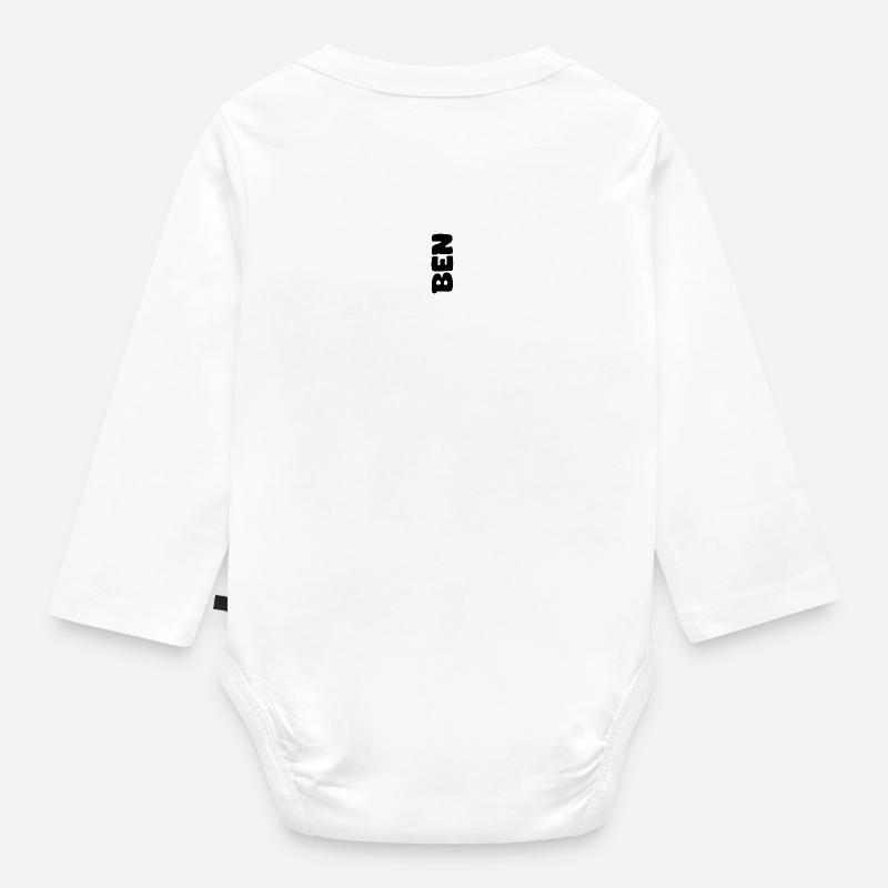 Nom - Ben - Body Bébé bio manches longues - blanc