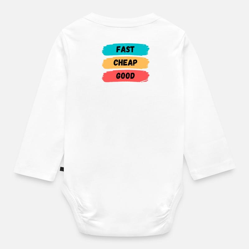 Rapide, pas cher, bon - choisissez-en deux! - Body Bébé bio manches longues - blanc