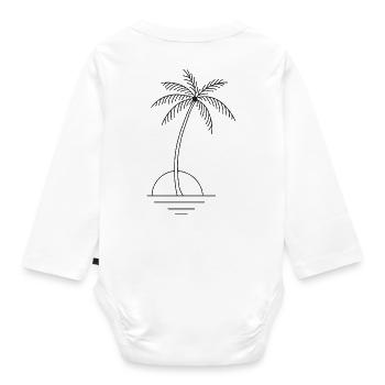 Palme hinten groß - Baby Bio-Langarm-Body - Weiß - Hinten