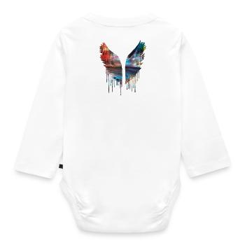 Angelwings,Ailes,Or,Ailes d’Ange,Métallique - Body Bébé bio manches longues - blanc - Dos