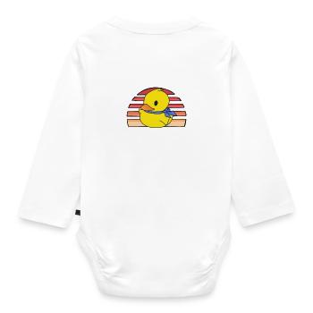 Life Is Always Better With Duckling - Yellow Ducks - Organic Longsleeve Baby Bodysuit - white - Back
