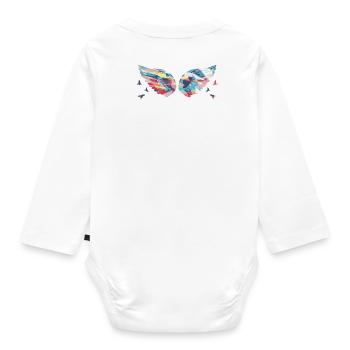 Angelwings,Wings,Aquarelle,Coloré,Angel Wings - Body Bébé bio manches longues - blanc - Dos