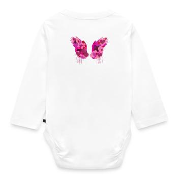 ailes d’ange,ailes,aquarelle,cœurs,ailes d’ange - Body Bébé bio manches longues - blanc - Dos