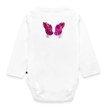 Angelwings,Wings,Aquarelle,Rose, Angel Wings - Body Bébé bio manches longues - blanc - Dos