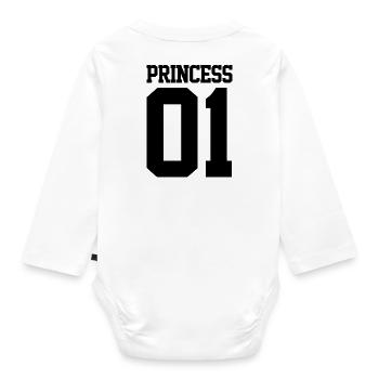 Princess 01 - Organic Longsleeve Baby Bodysuit - white - Back