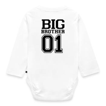 Big Brother. older brother. Sibling set. - Organic Longsleeve Baby Bodysuit - white - Back