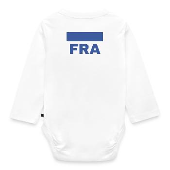 Dossard Judo Frankreich anpassbar - Baby Bio-Langarm-Body - Weiß - Hinten