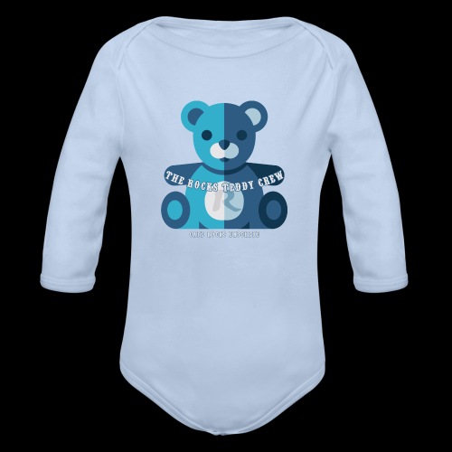Rocks Teddy Bear - Blue - Baby bio-rompertje met lange mouwen