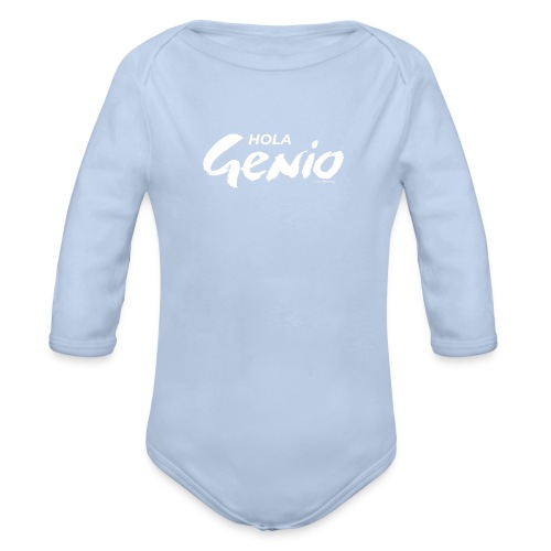 Hola Genio (blanco) - Body orgánico de manga larga para bebé