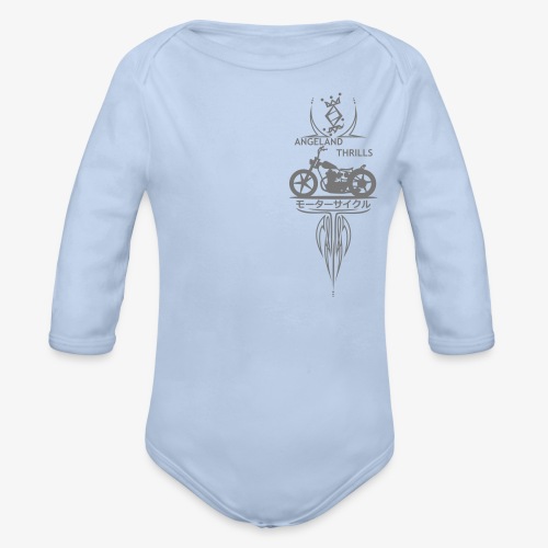 Angeland Thrills - Small logo in front - Grey - Organic Longsleeve Baby Bodysuit