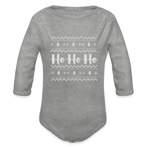 HO HO HO Babbo Natale, Ugly Christmas sweater - Body ecologico per neonato a manica lunga